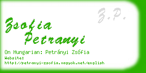 zsofia petranyi business card